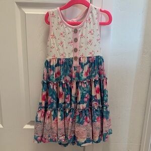 Cheeky Plum Floral Button Dress - Pink and Blue